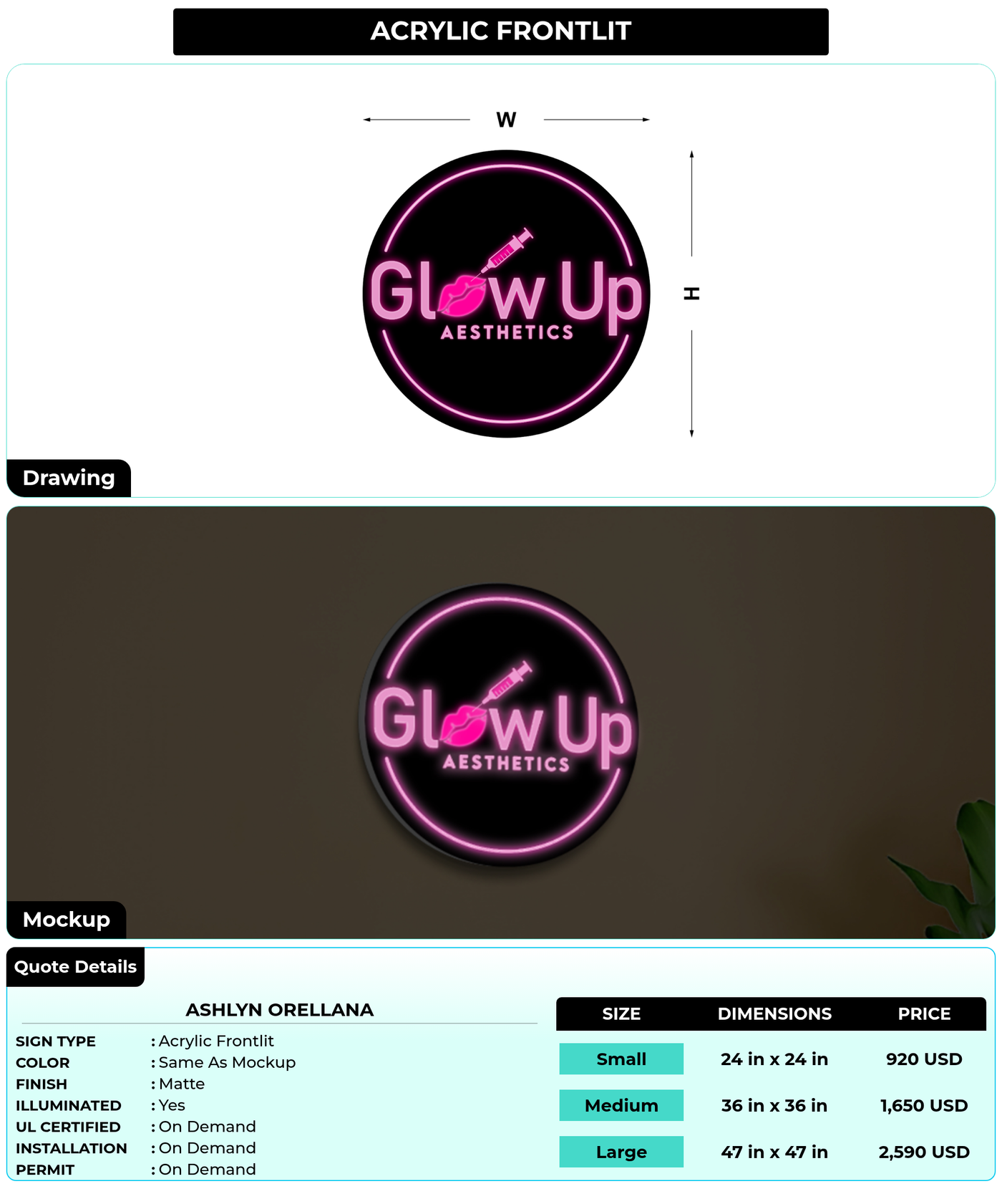 CUSTOM MOCKUP SIGN FOR Ashlyn orellana