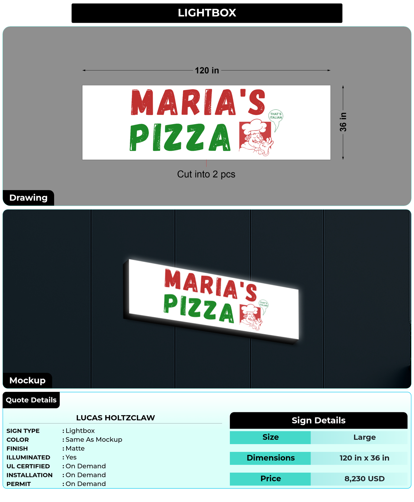 CUSTOM MOCKUP SIGN FOR Lucas Holtzclaw