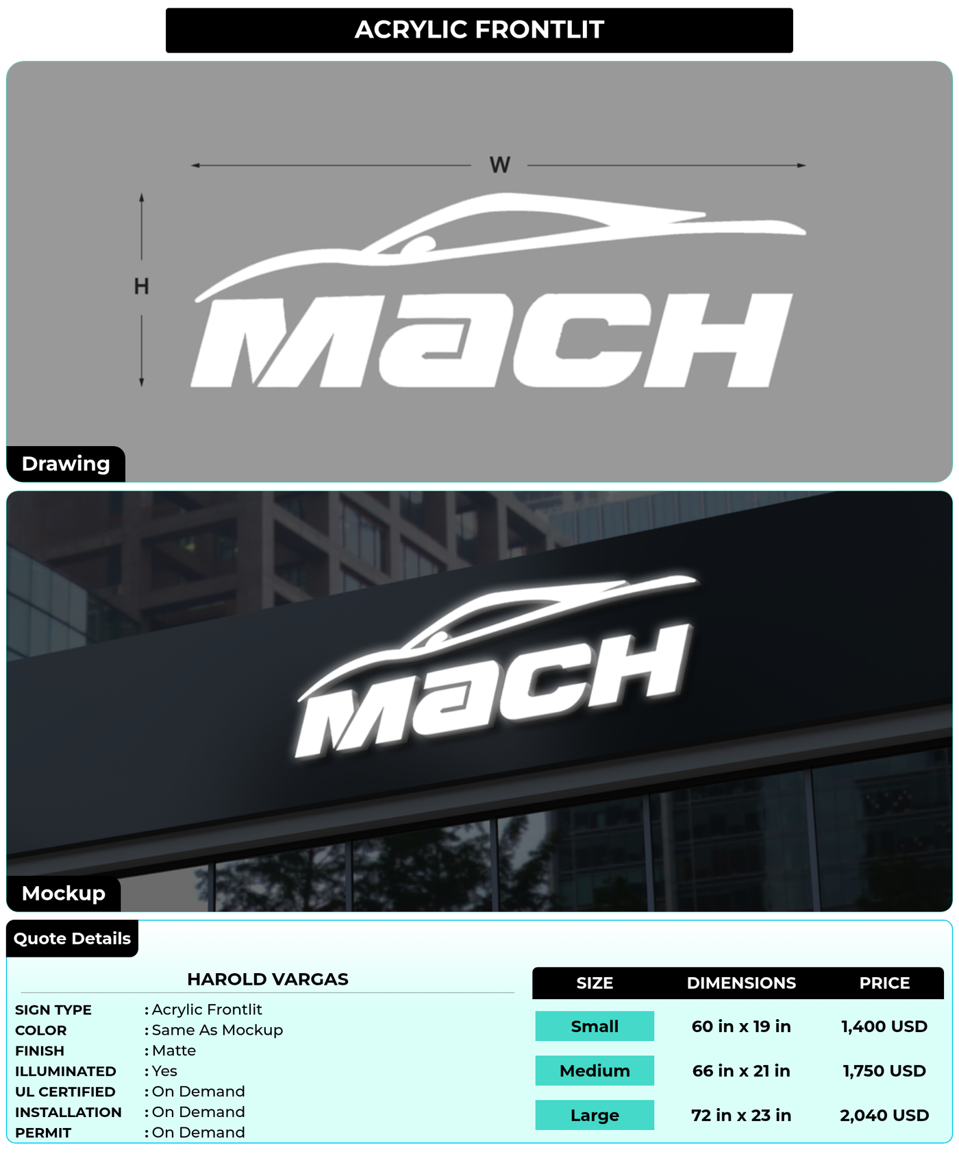 CUSTOM MOCKUP SIGN FOR Harold Vargas