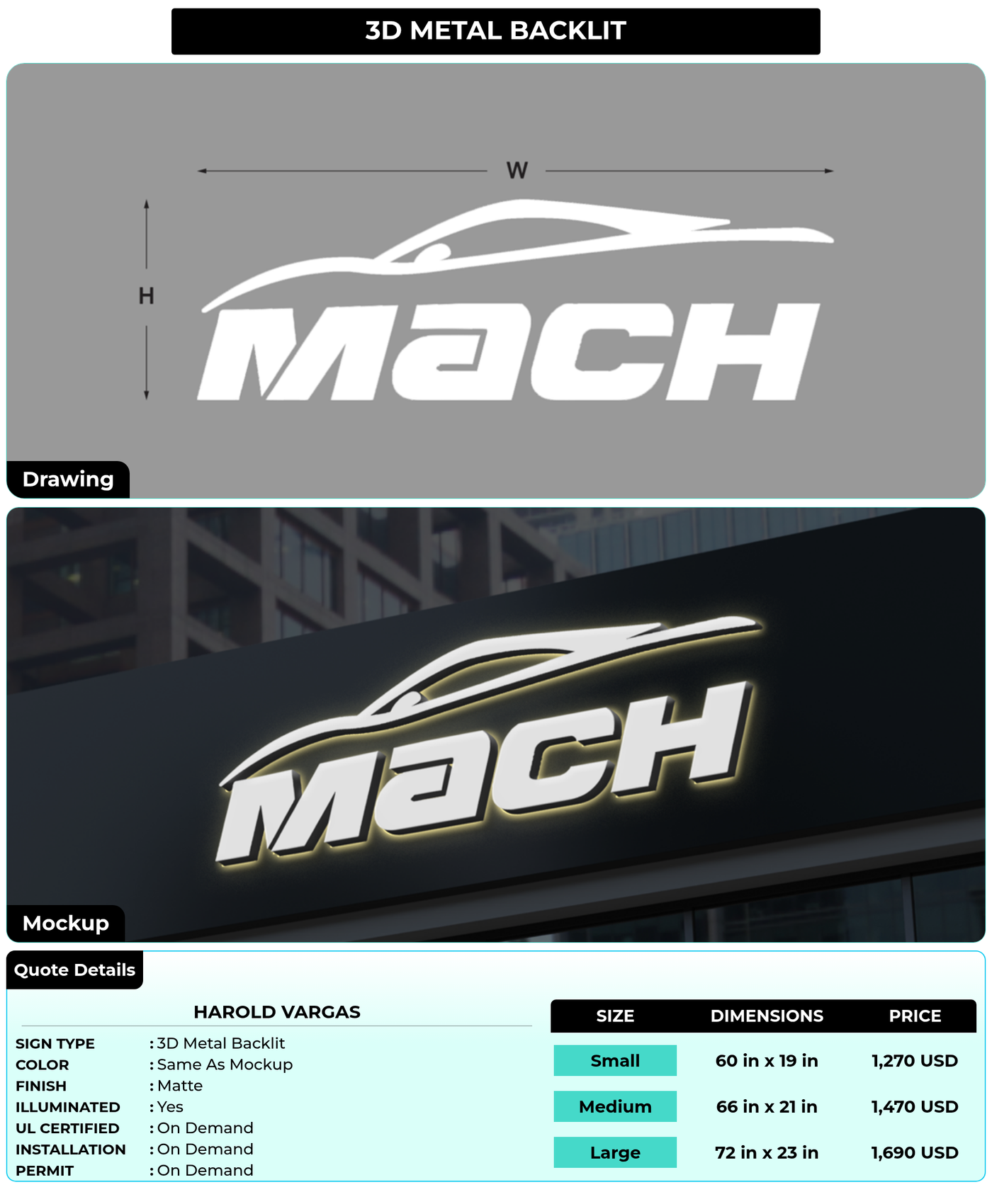 CUSTOM MOCKUP SIGN FOR Harold Vargas