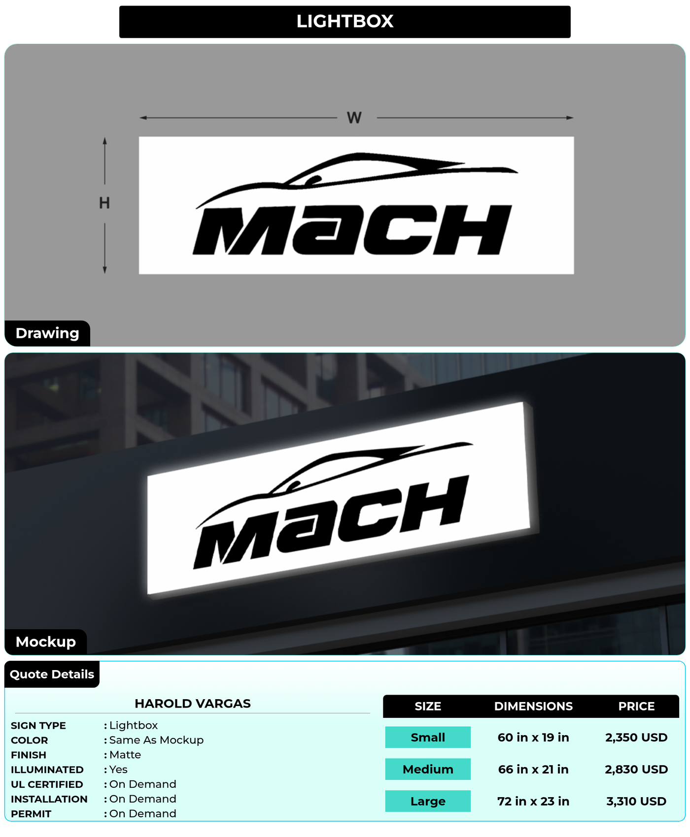 CUSTOM MOCKUP SIGN FOR Harold Vargas