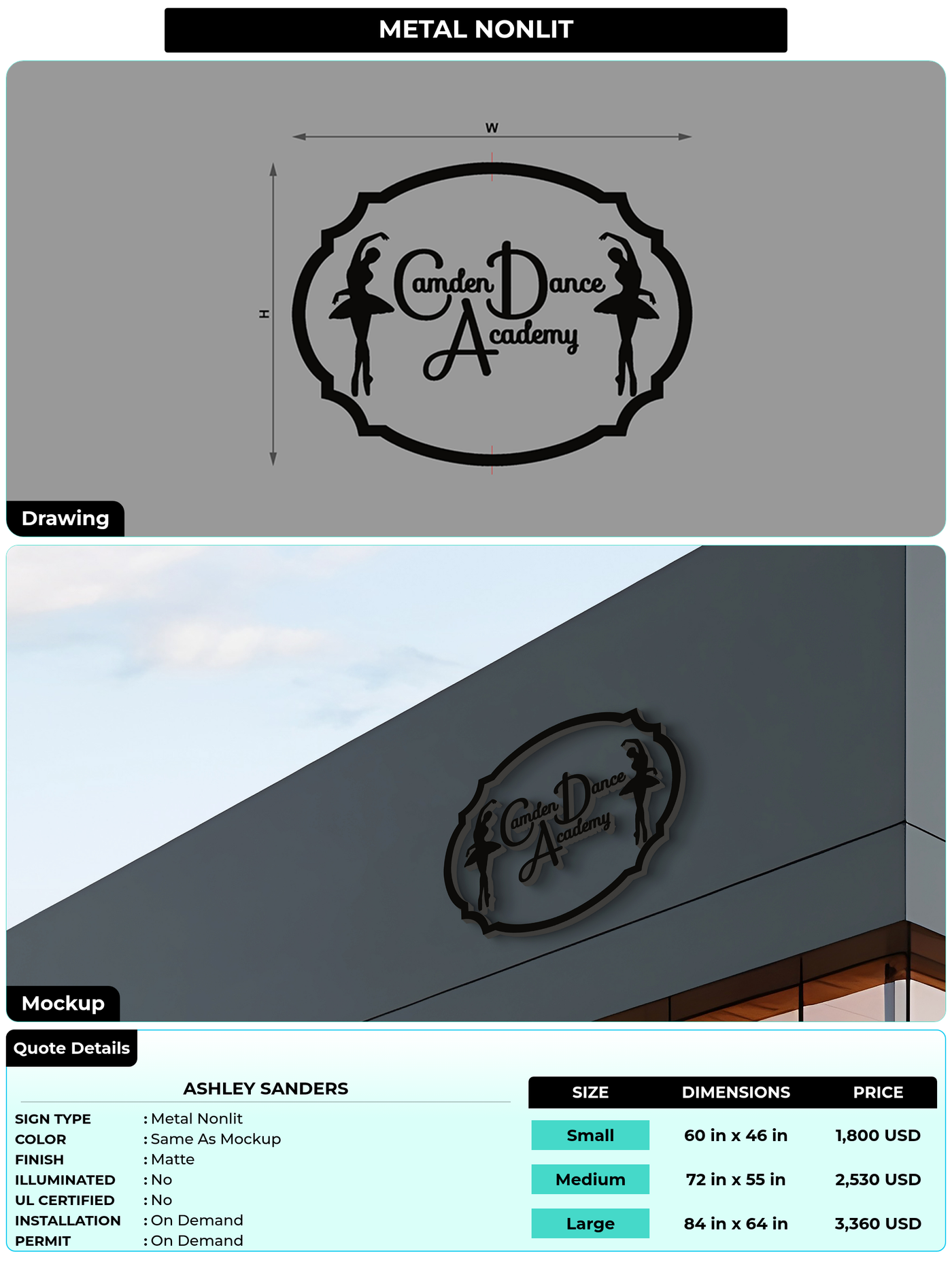 CUSTOM MOCKUP SIGN FOR Ashley Sanders