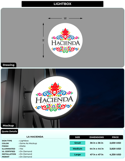 CUSTOM MOCKUP SIGN FOR La Hacienda