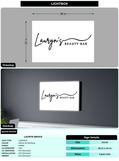 CUSTOM MOCKUP SIGN FOR Lauryn Brock