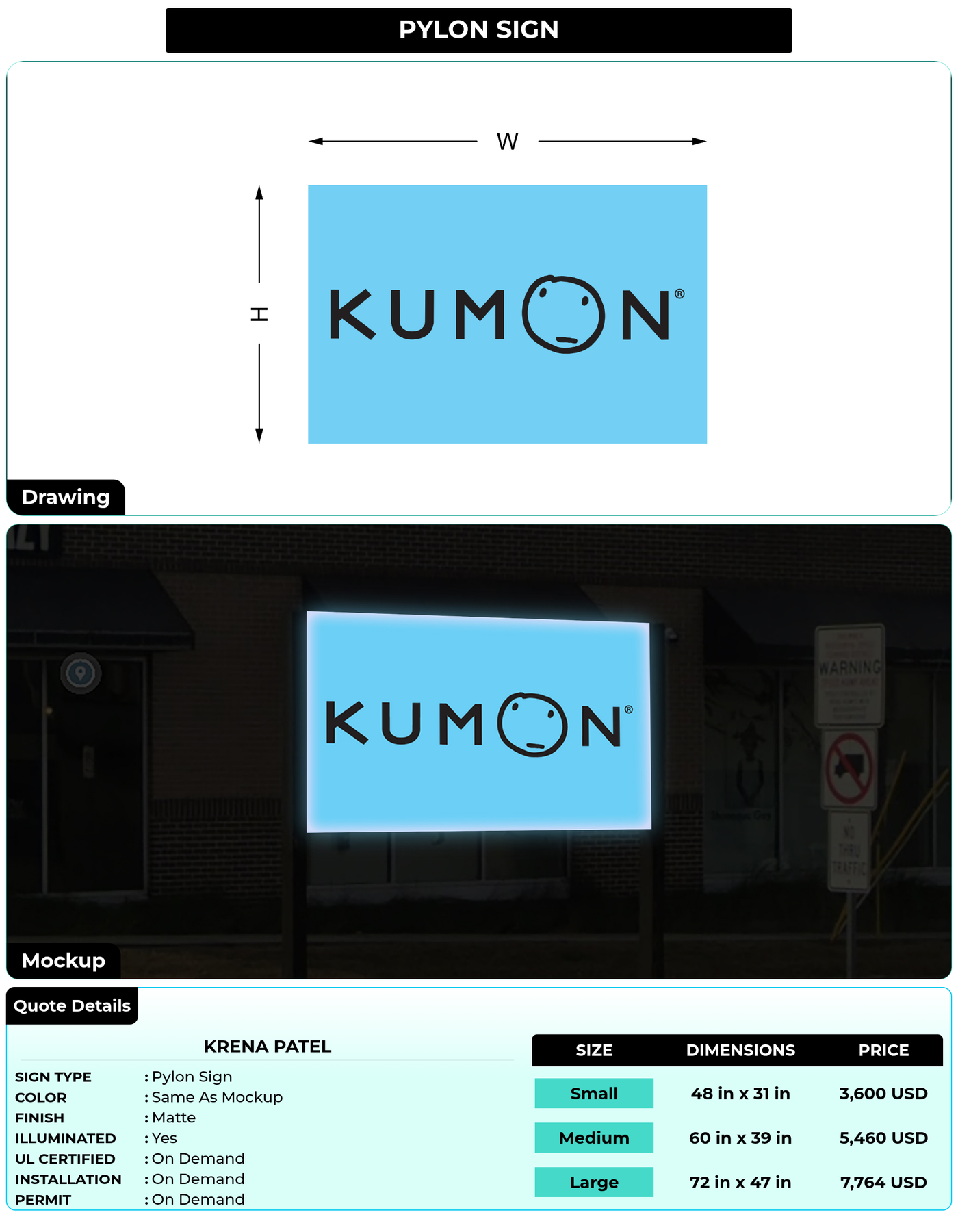 CUSTOM MOCKUP SIGN FOR Krena Patel