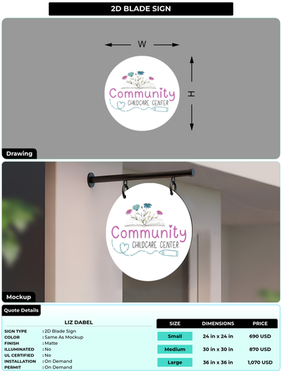 CUSTOM MOCKUP SIGN FOR Liz Dabel