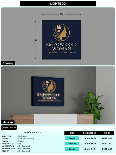 CUSTOM MOCKUP SIGN FOR María Bedoya
