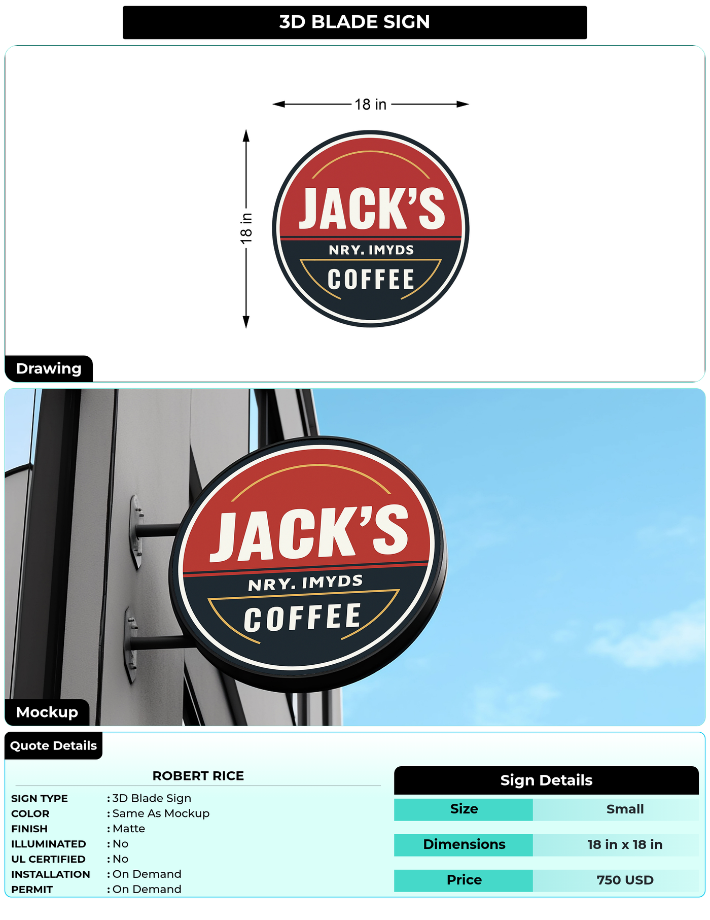CUSTOM MOCKUP SIGN FOR Robert Rice
