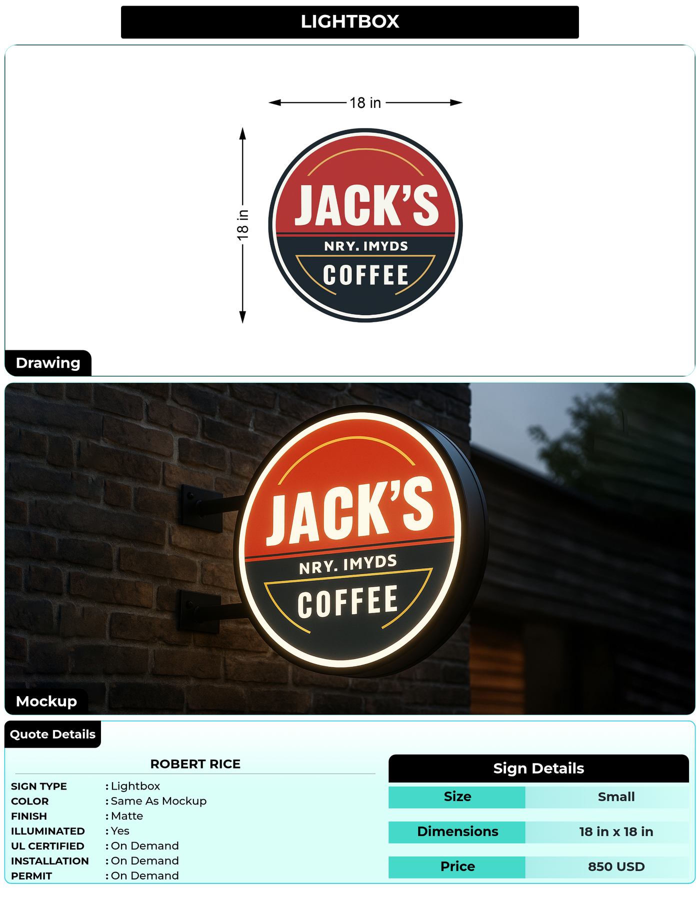 CUSTOM MOCKUP SIGN FOR Robert Rice