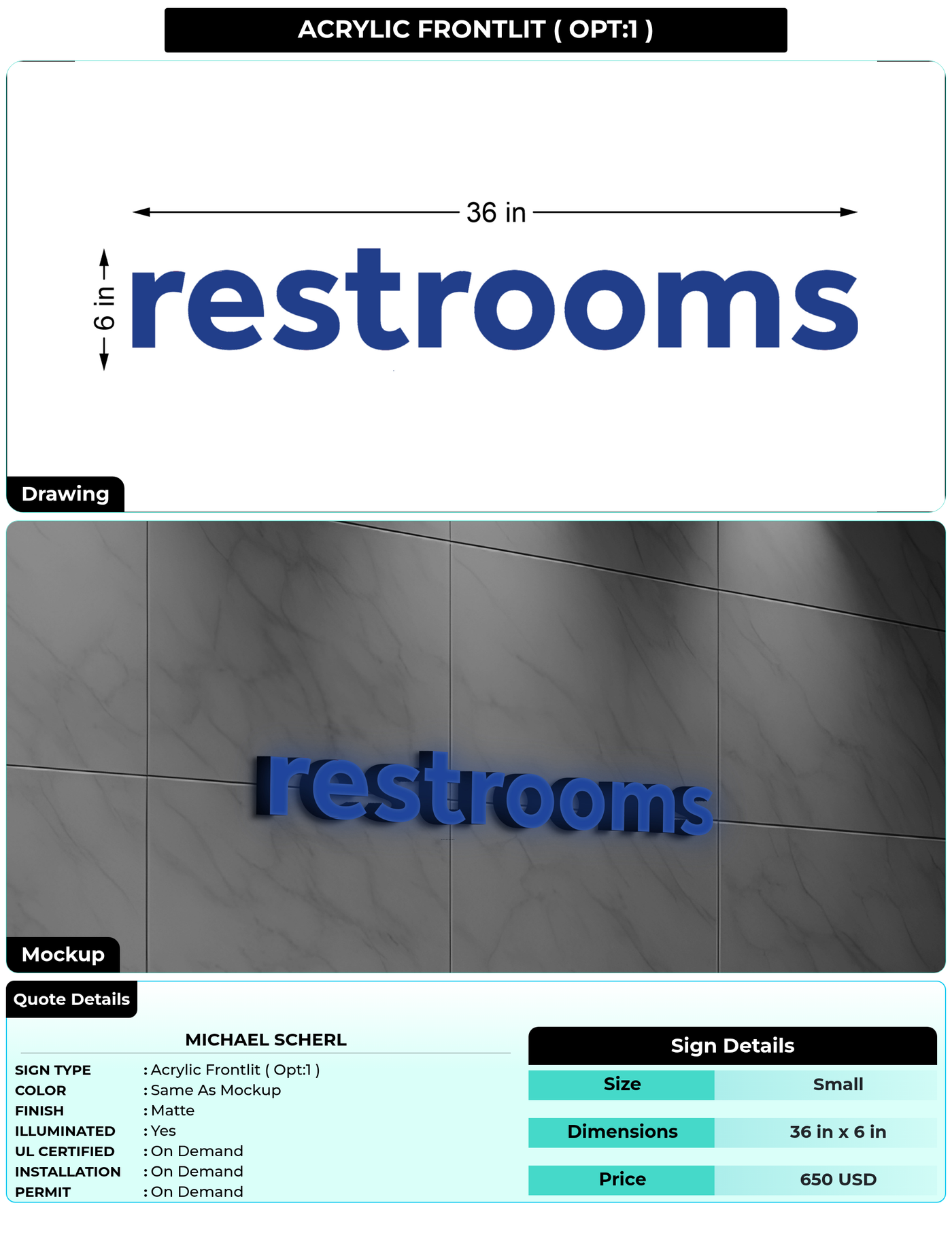 CUSTOM MOCKUP SIGN FOR Michael Scherl