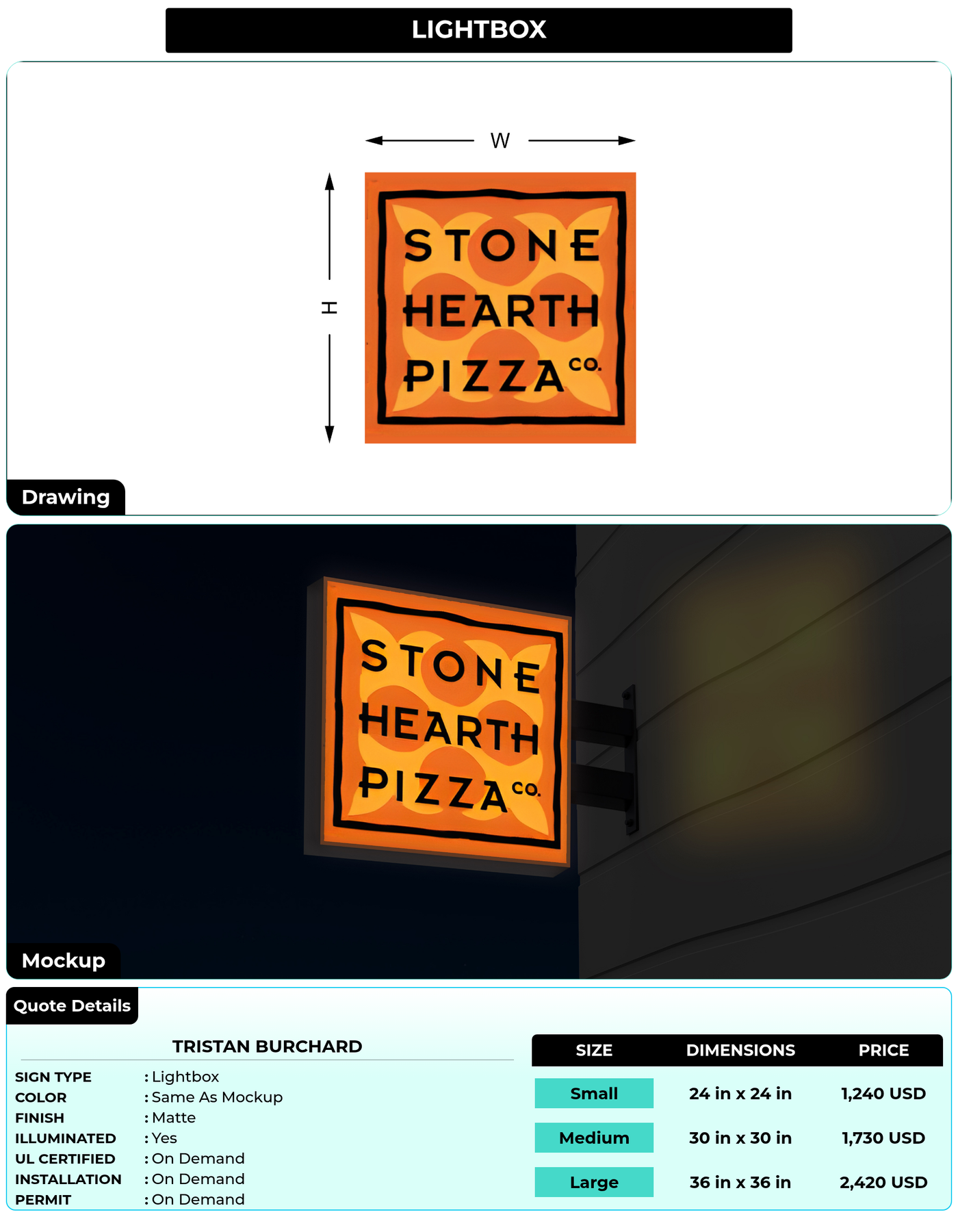CUSTOM MOCKUP SIGN FOR Tristan Burchard