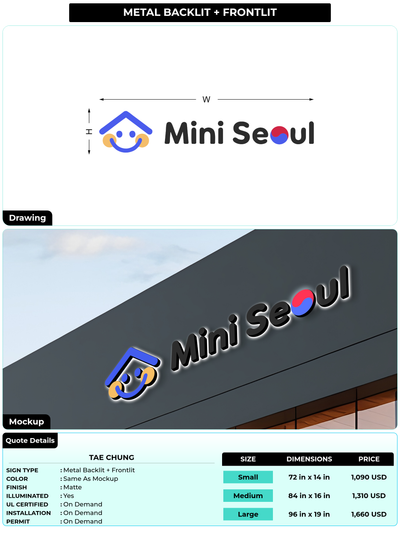 CUSTOM MOCKUP SIGN FOR Tae Chung