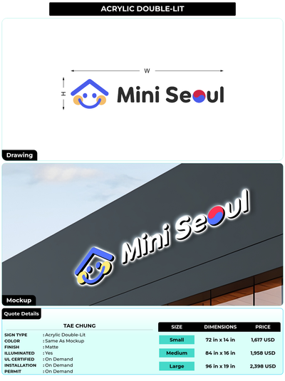 CUSTOM MOCKUP SIGN FOR Tae Chung