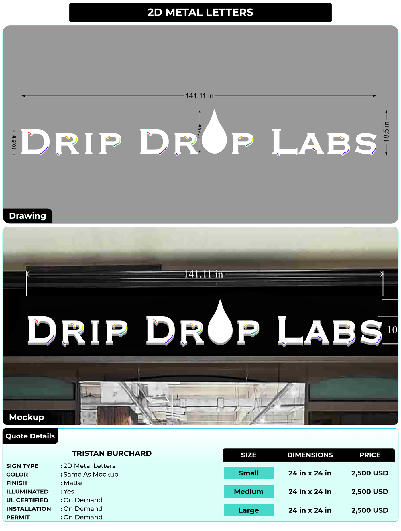 CUSTOM MOCKUP SIGN FOR Tristan Burchard