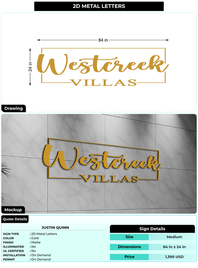 CUSTOM MOCKUP SIGN FOR Justin Quinn