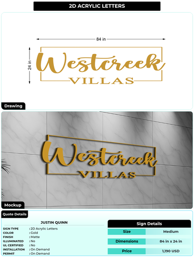CUSTOM MOCKUP SIGN FOR Justin Quinn