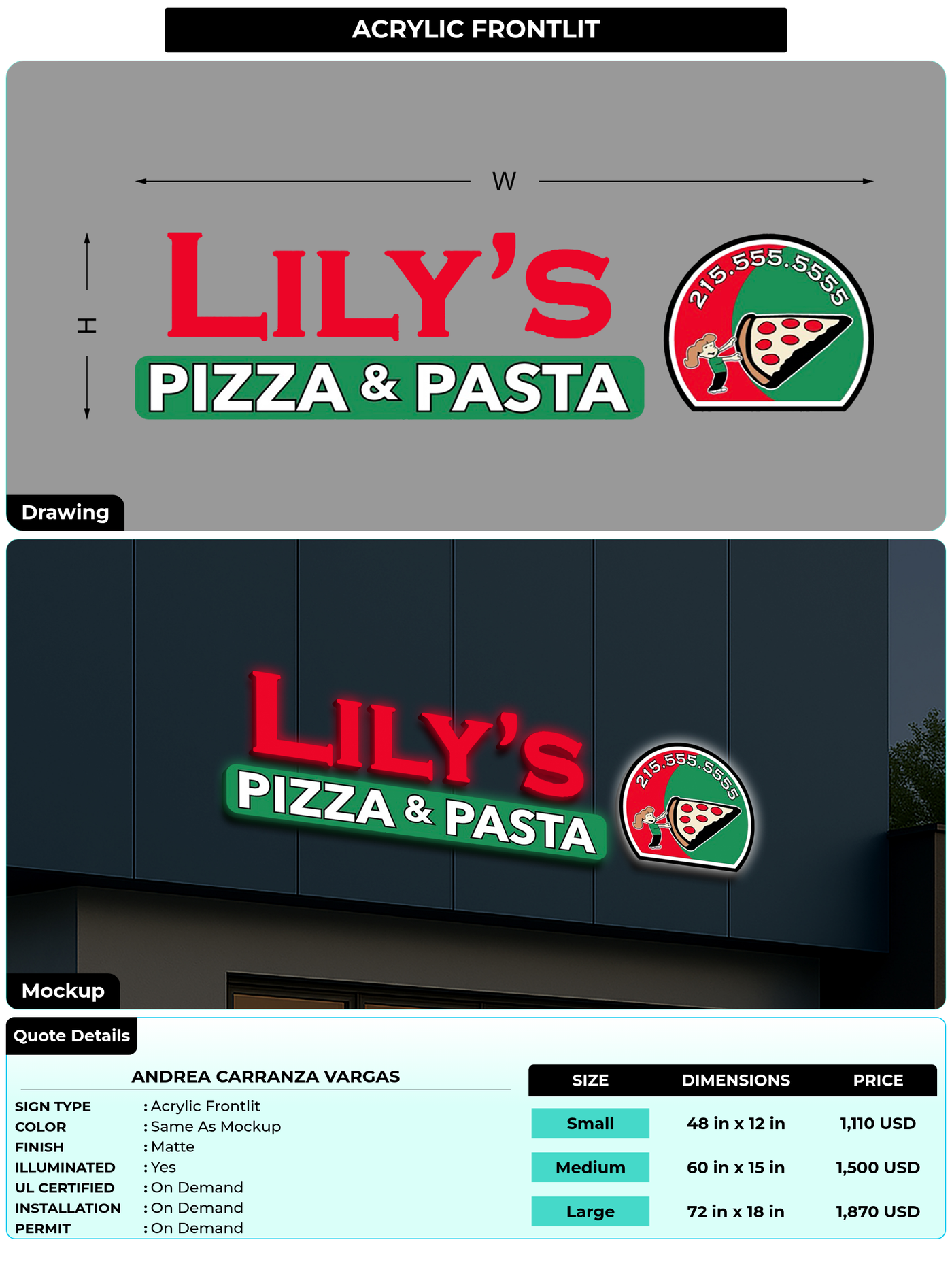 CUSTOM MOCKUP SIGN FOR Andrea Carranza Vargas