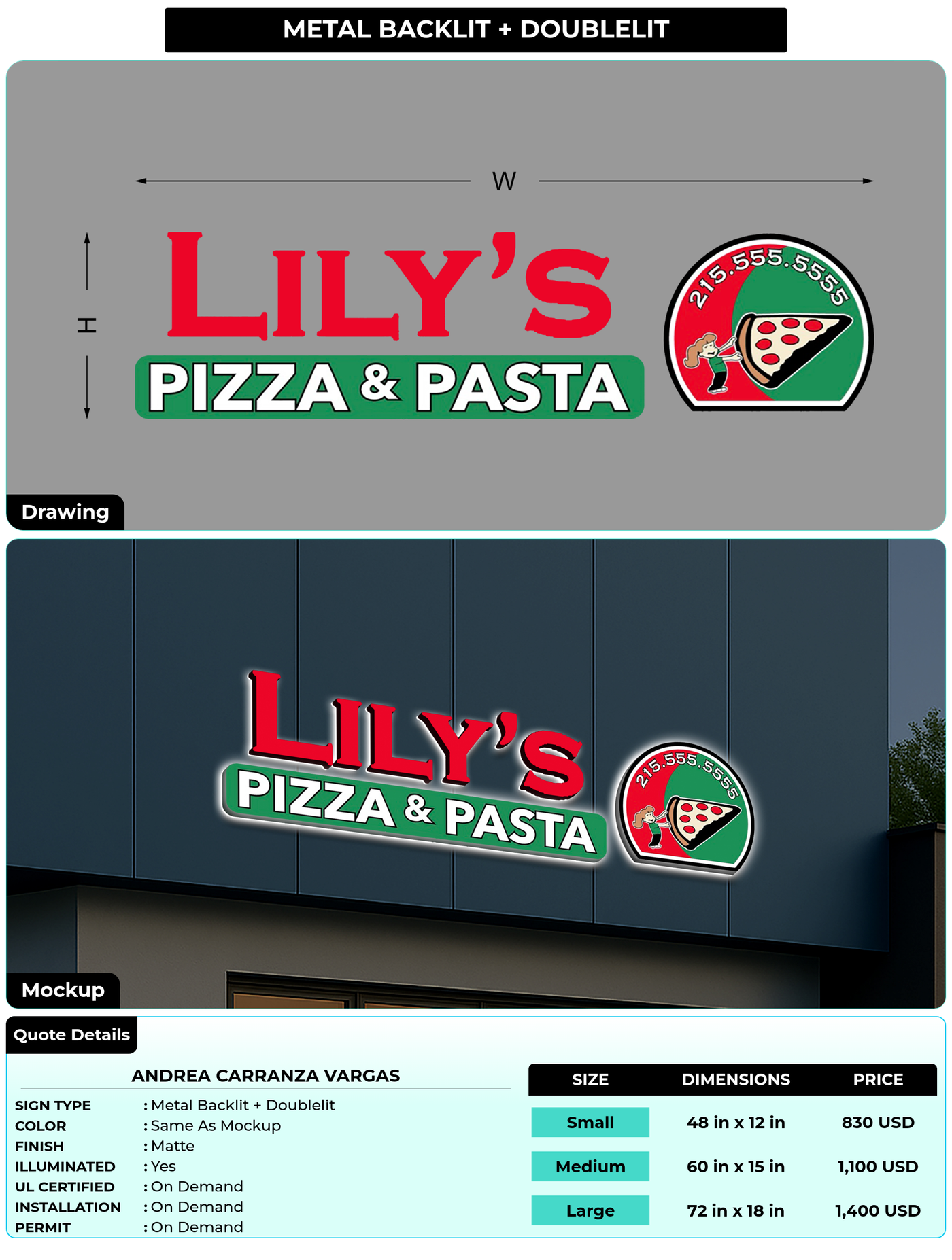 CUSTOM MOCKUP SIGN FOR Andrea Carranza Vargas