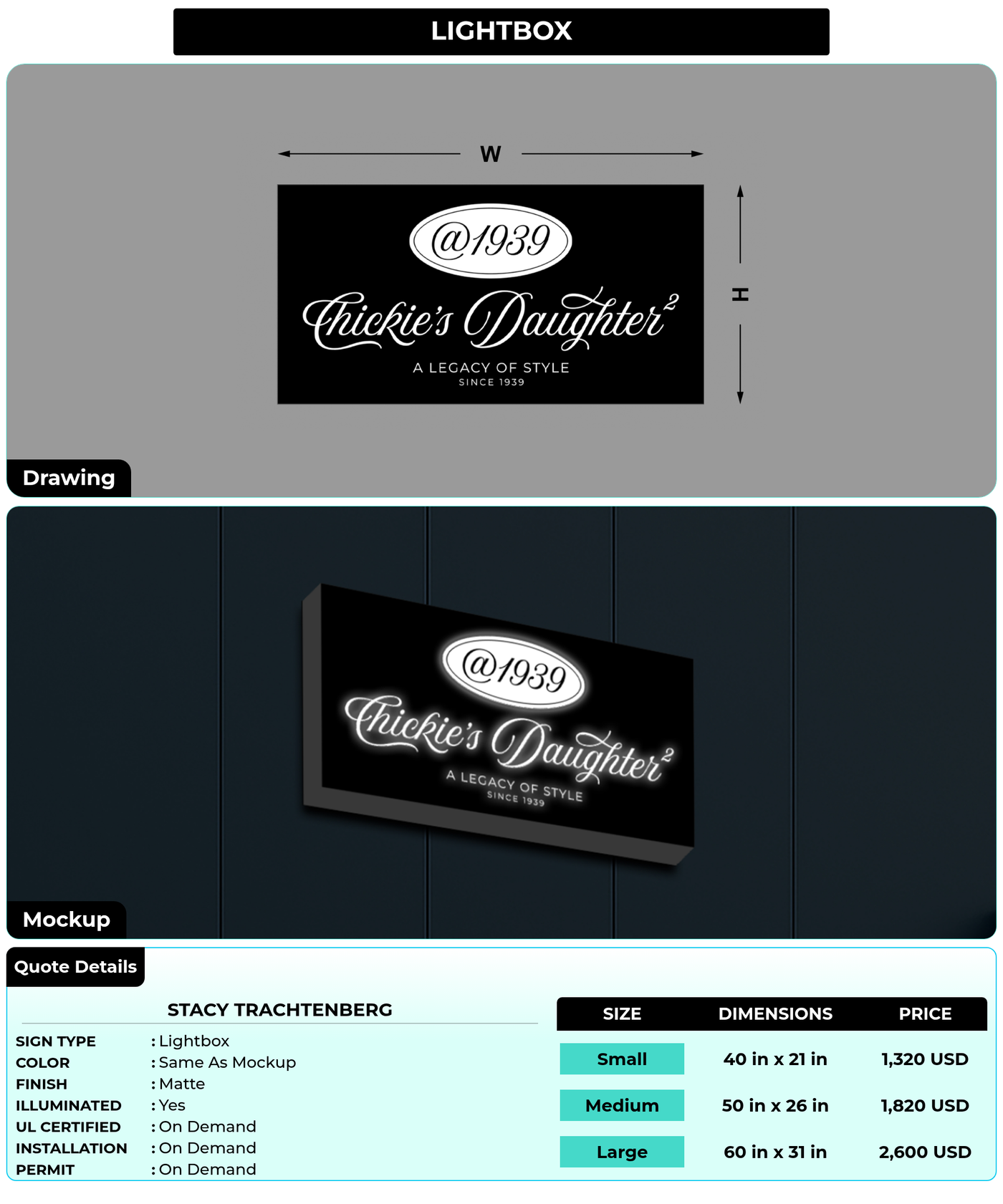 CUSTOM MOCKUP SIGN FOR Stacy Trachtenberg