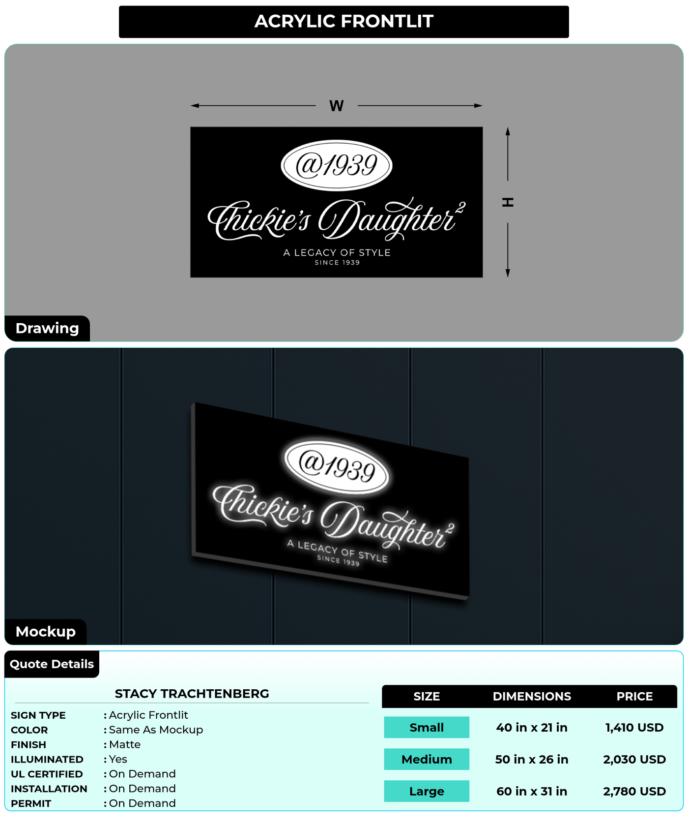 CUSTOM MOCKUP SIGN FOR Stacy Trachtenberg