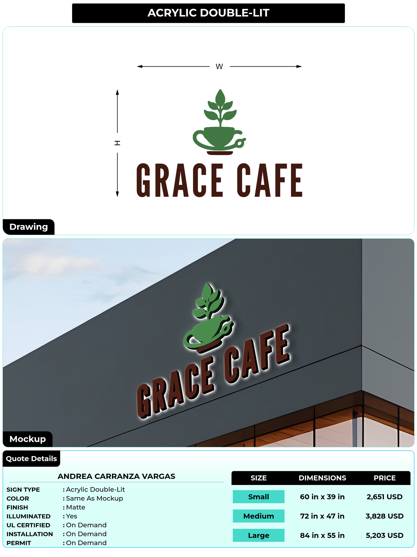 CUSTOM MOCKUP SIGN FOR Andrea Carranza Vargas