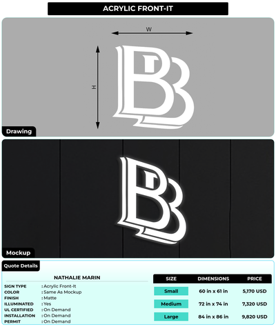 CUSTOM MOCKUP SIGN FOR Nathalie Marin
