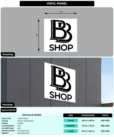 CUSTOM MOCKUP SIGN FOR Nathalie Marin