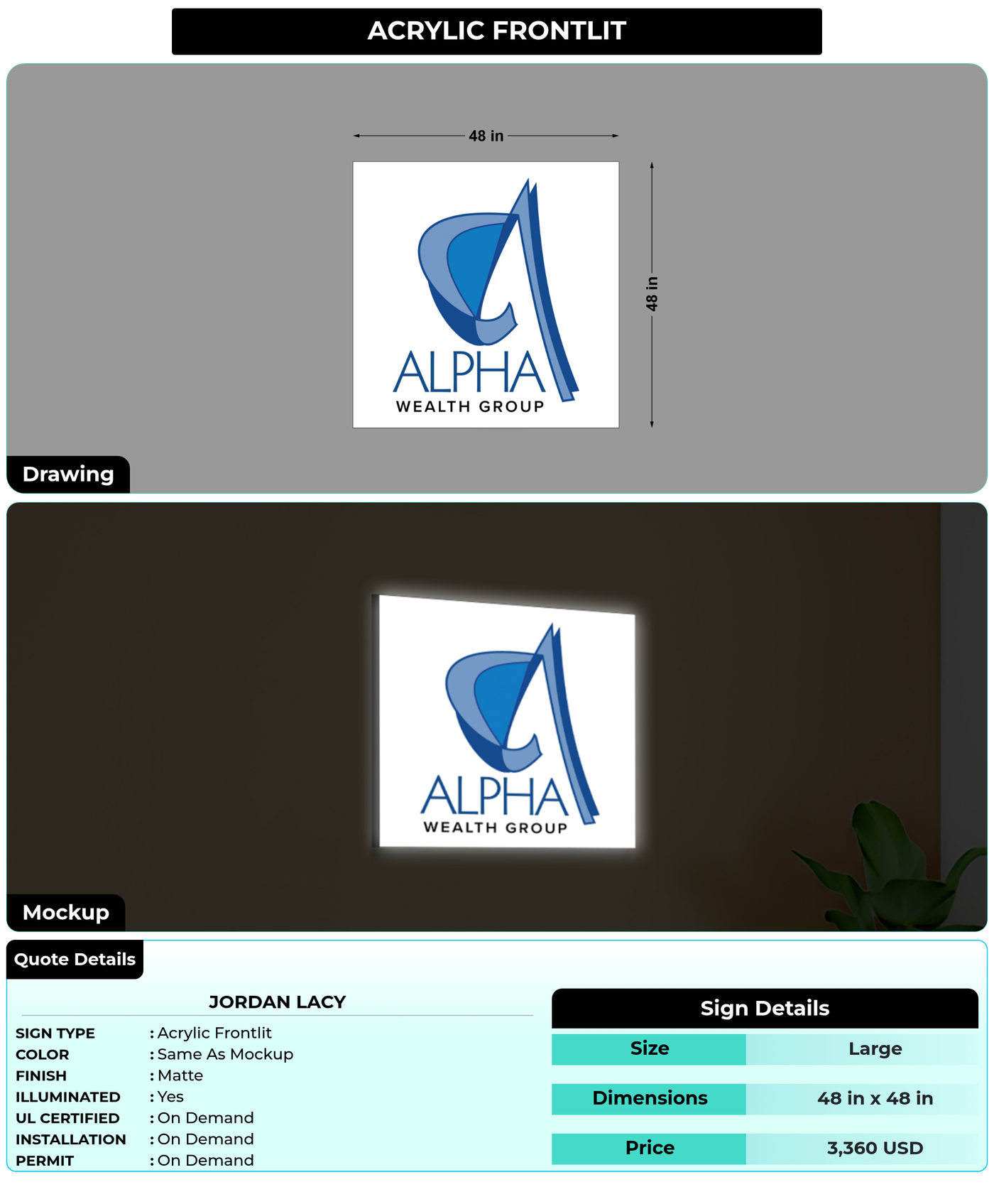 CUSTOM MOCKUP SIGN FOR Jordan Lacy