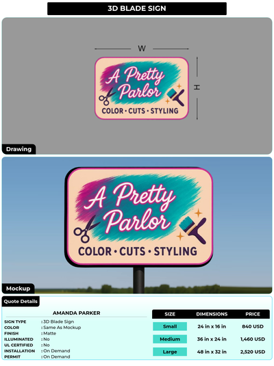 CUSTOM MOCKUP SIGN FOR Amanda Parker