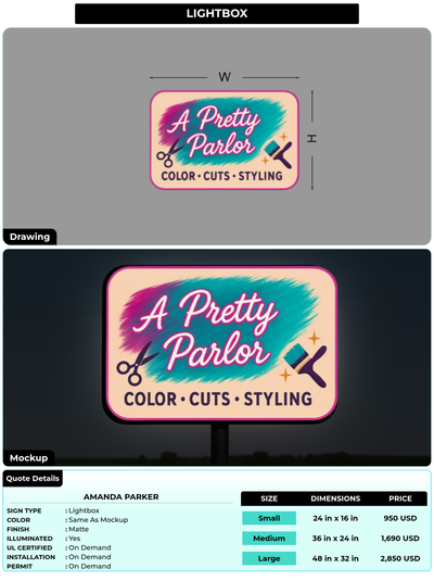 CUSTOM MOCKUP SIGN FOR Amanda Parker