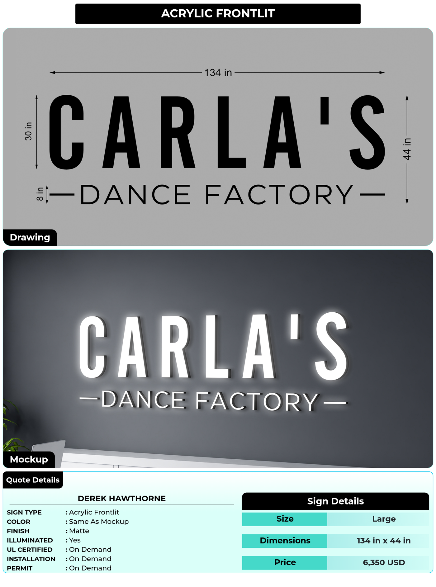 CUSTOM MOCKUP SIGN FOR Derek Hawthorne