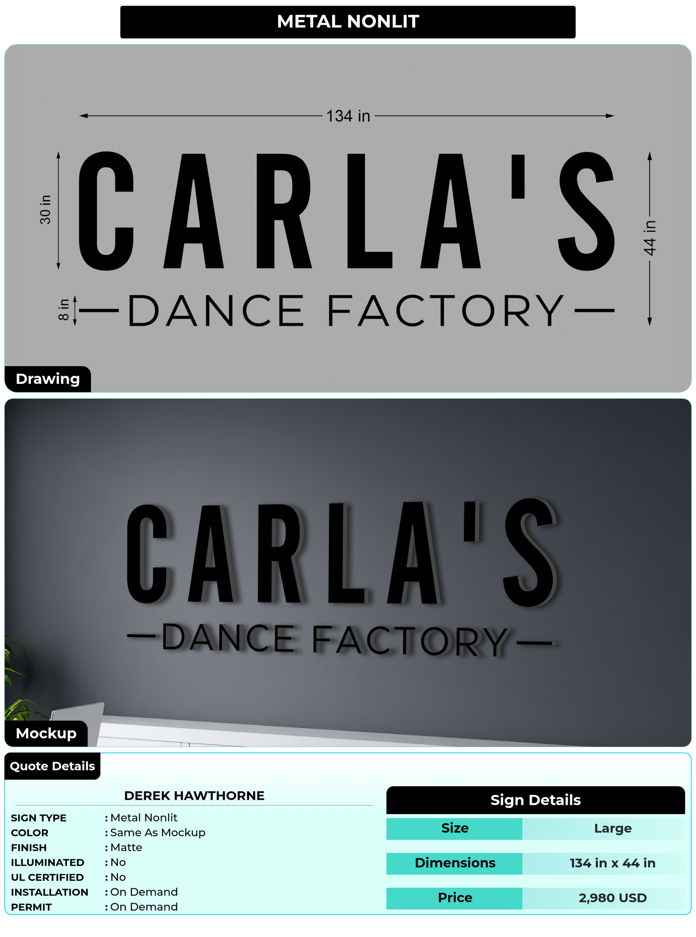 CUSTOM MOCKUP SIGN FOR Derek Hawthorne
