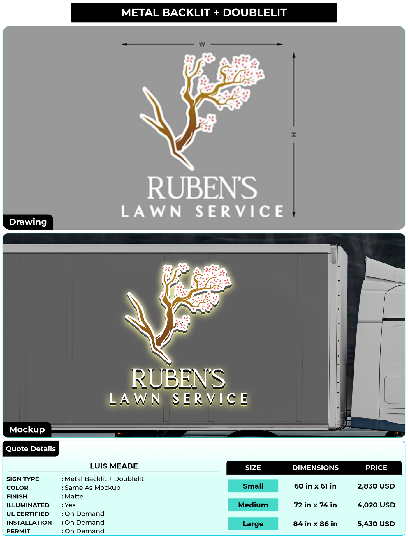 CUSTOM MOCKUP SIGN FOR Luis Meabe