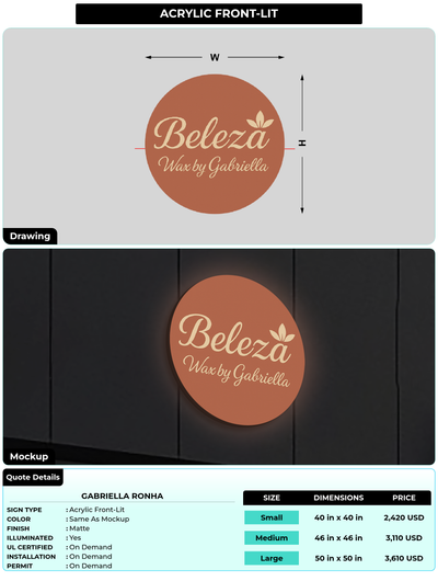 CUSTOM MOCKUP SIGN FOR Gabriella Ronha