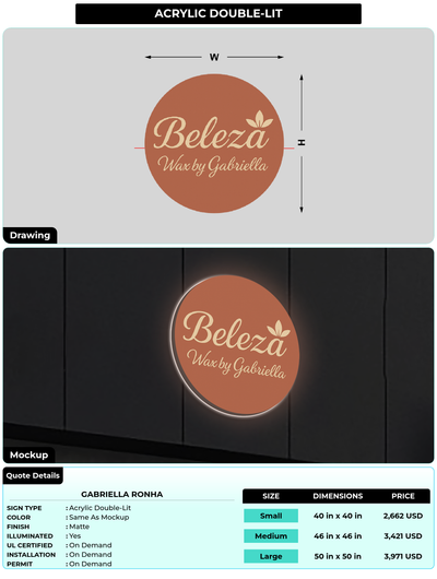 CUSTOM MOCKUP SIGN FOR Gabriella Ronha