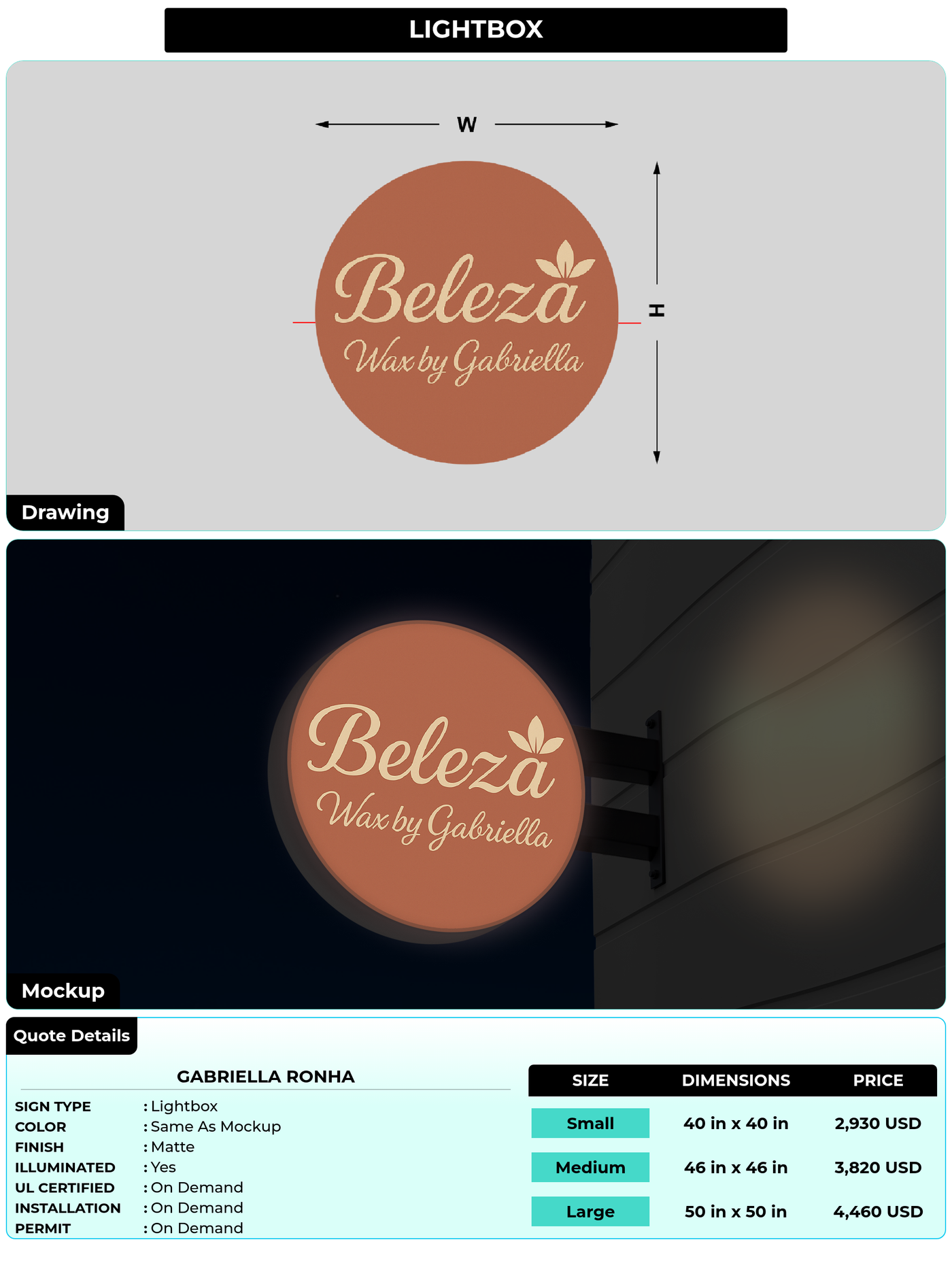 CUSTOM MOCKUP SIGN FOR Gabriella Ronha
