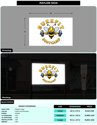 CUSTOM MOCKUP SIGN FOR Dinah Goodman