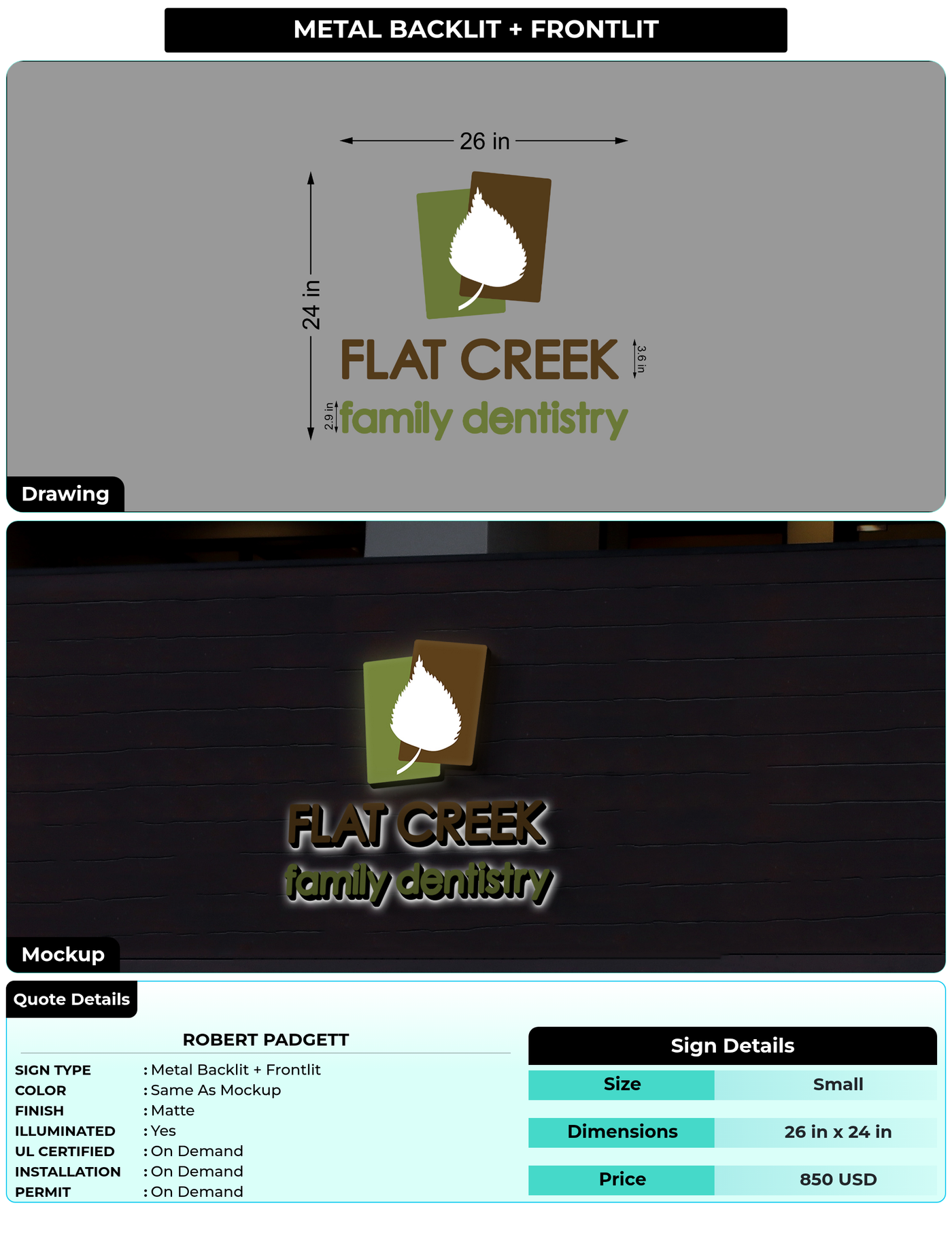 CUSTOM MOCKUP SIGN FOR Robert Padgett