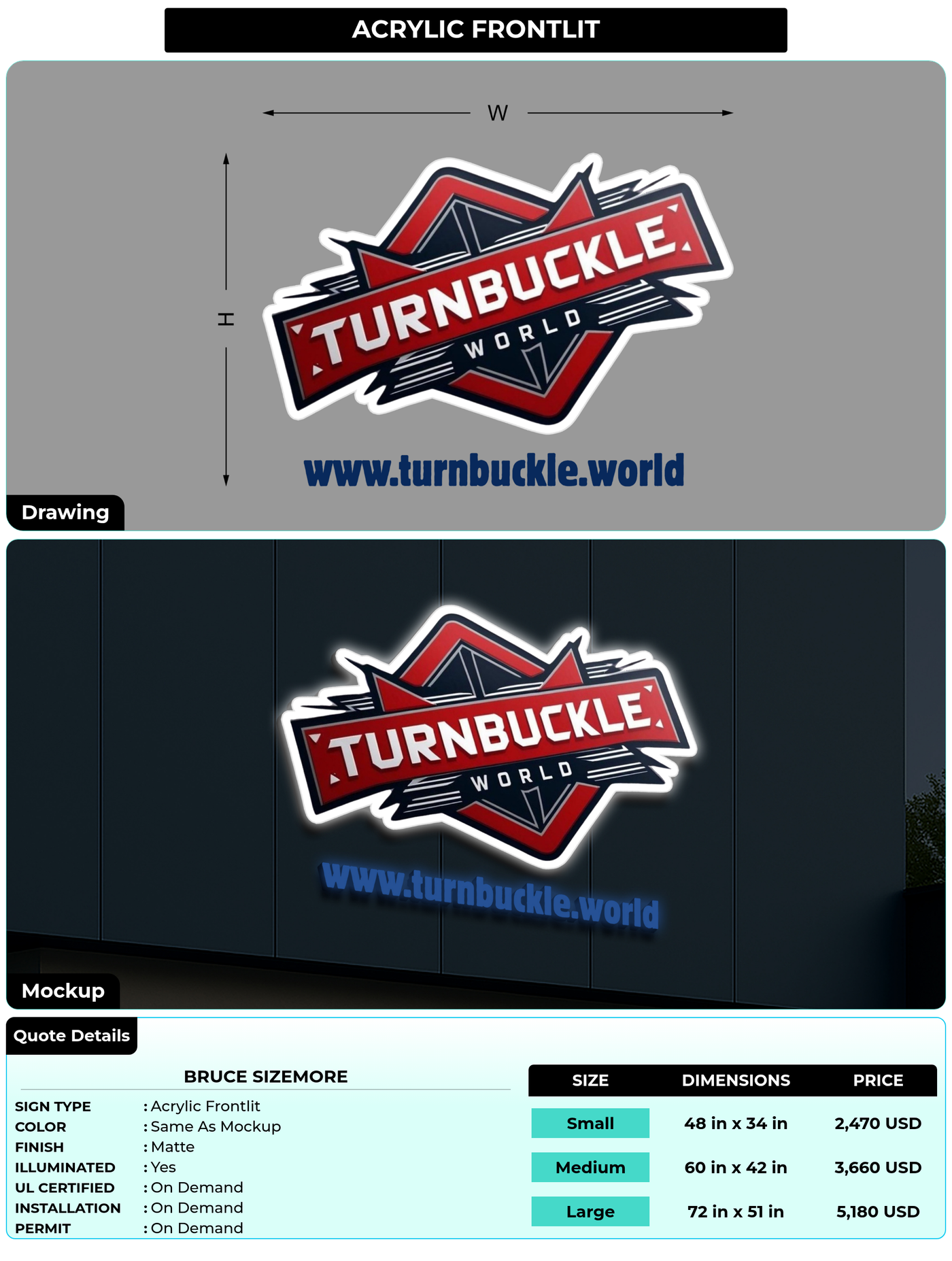 CUSTOM MOCKUP SIGN FOR Bruce Sizemore