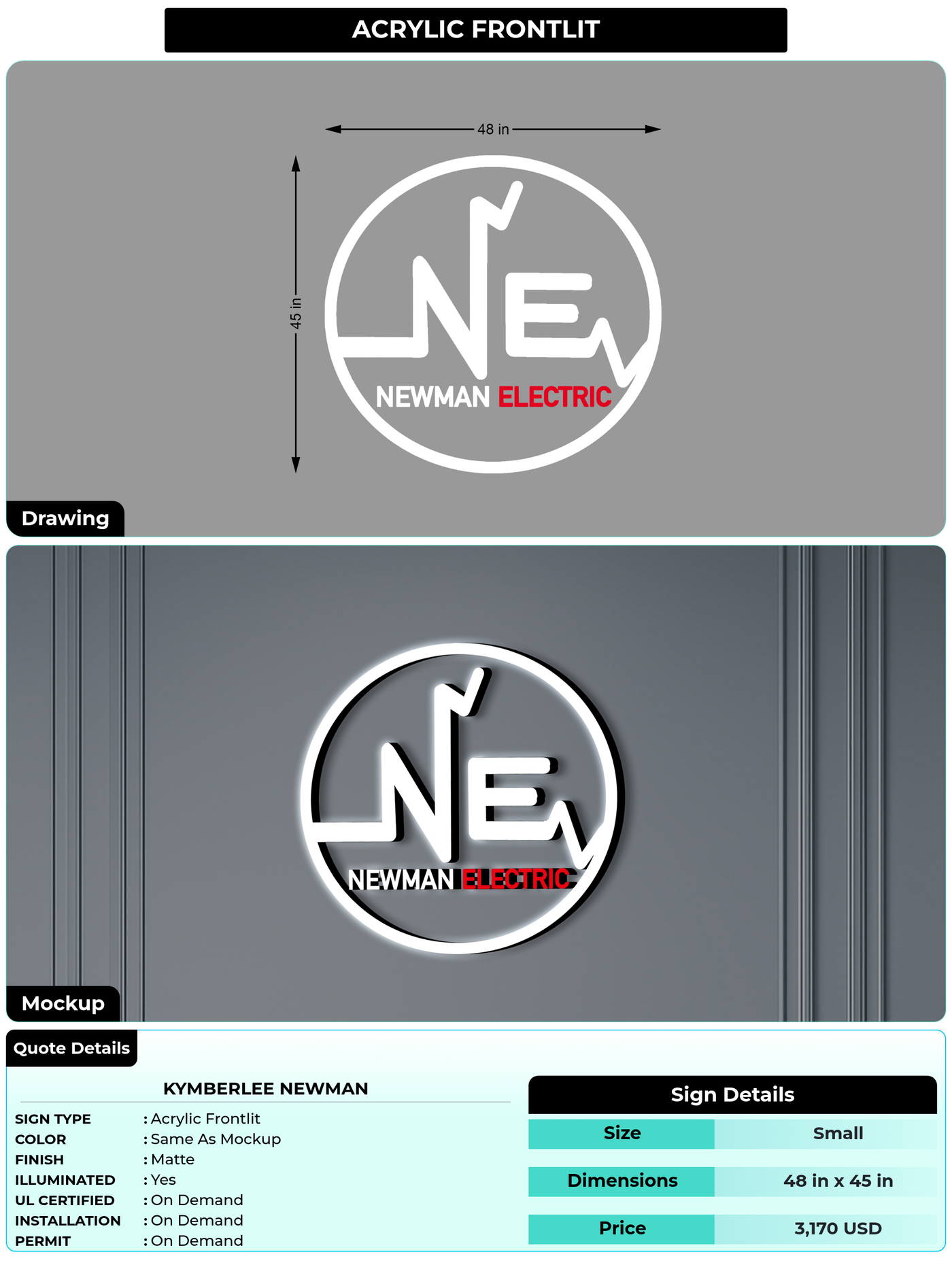 CUSTOM MOCKUP SIGN FOR Kymberlee Newman