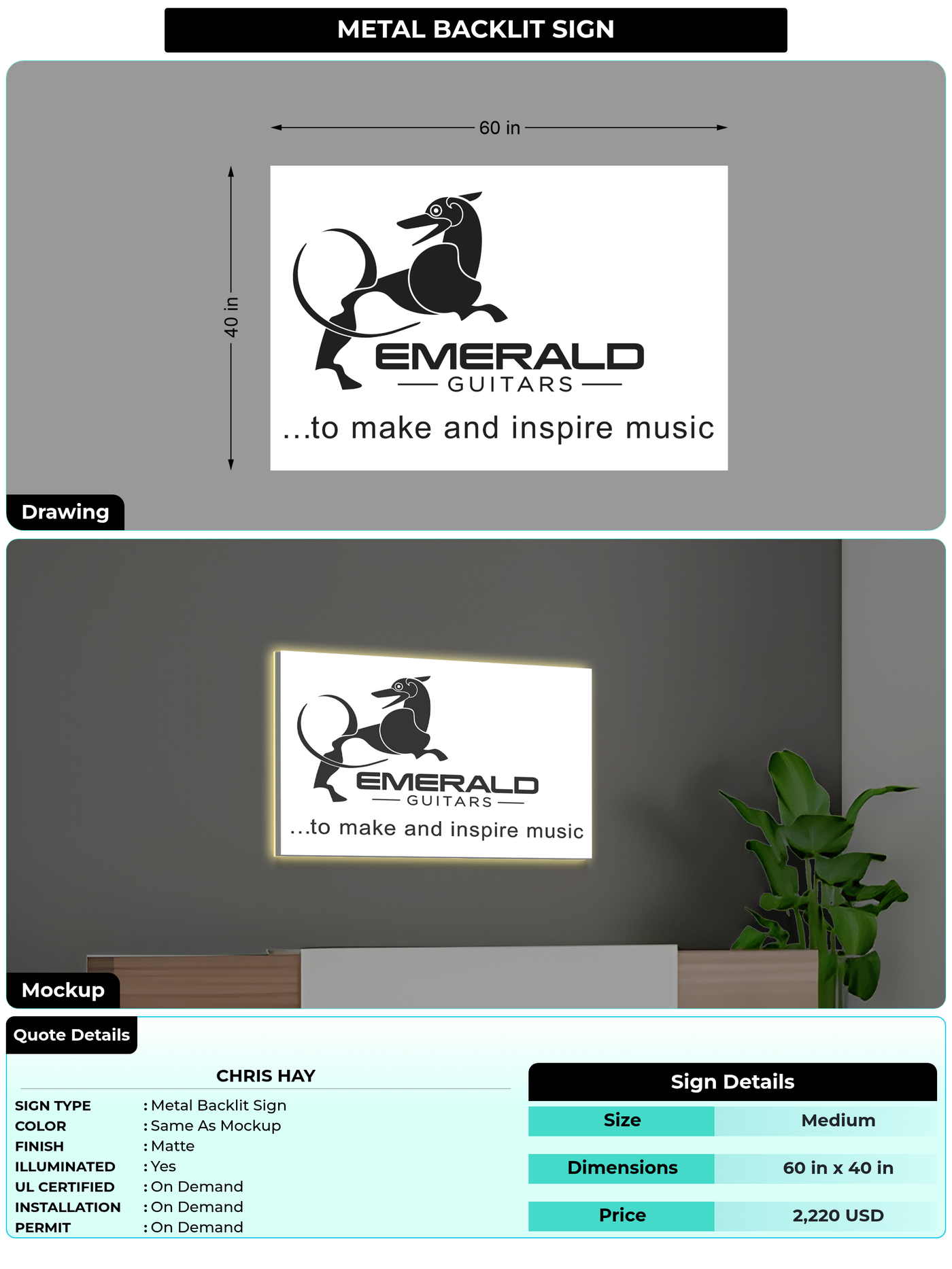 CUSTOM MOCKUP SIGN FOR Chris Hay