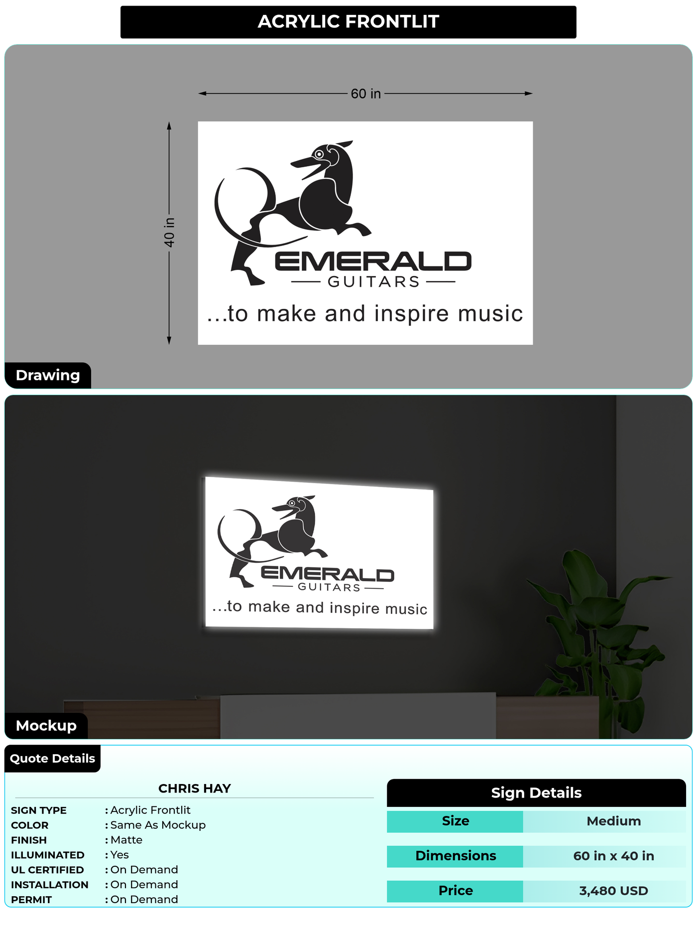 CUSTOM MOCKUP SIGN FOR Chris Hay