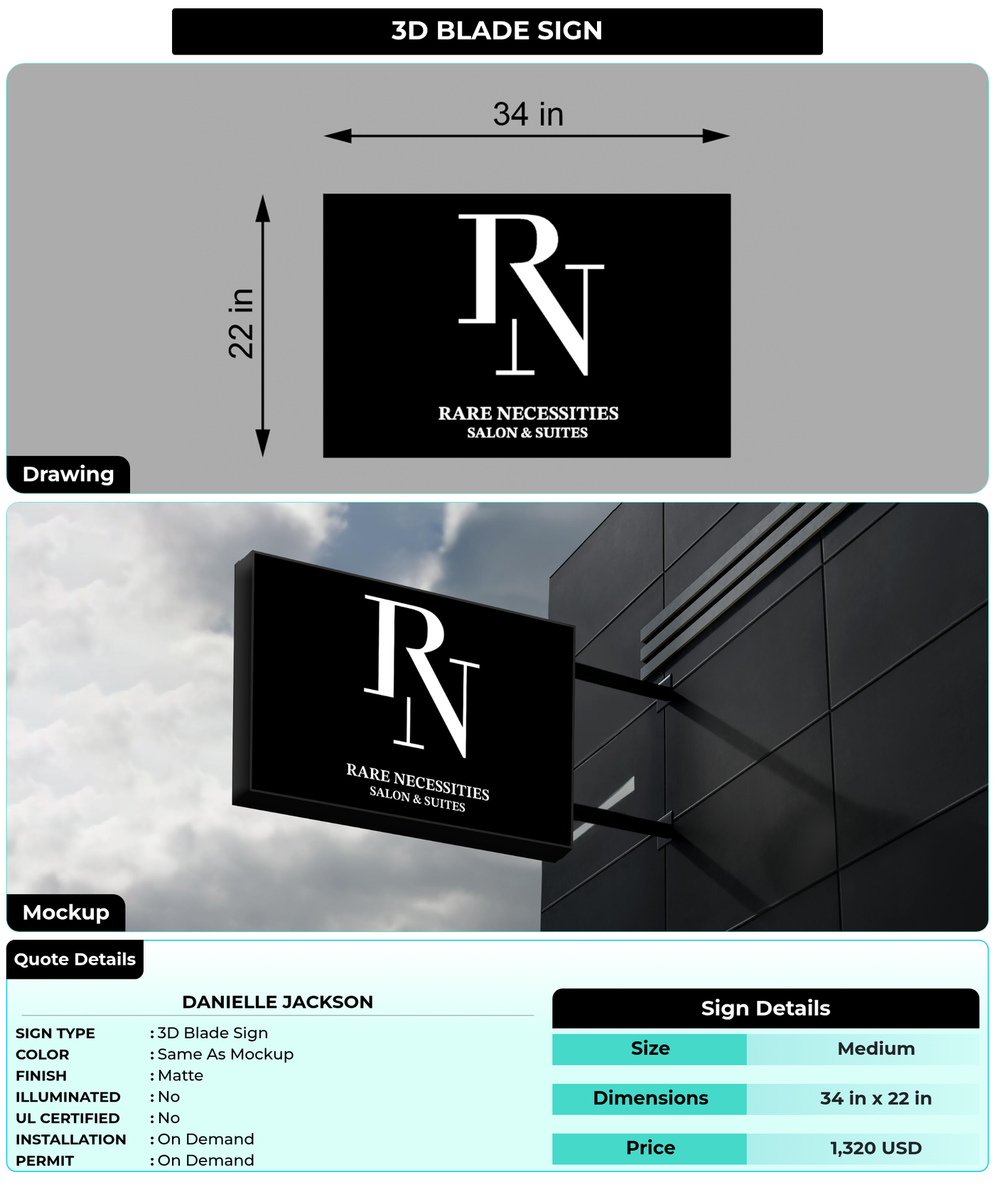 CUSTOM MOCKUP SIGN FOR Danielle Jackson