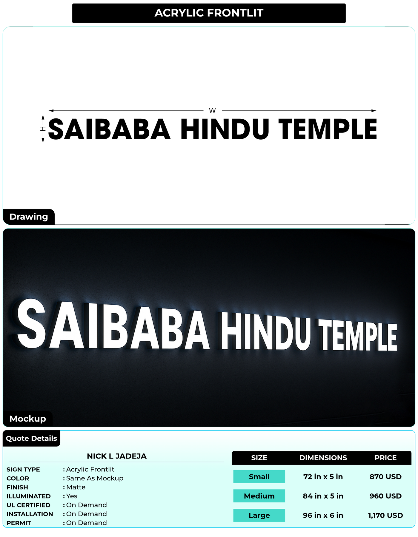 CUSTOM MOCKUP SIGN FOR Nick L Jadeja