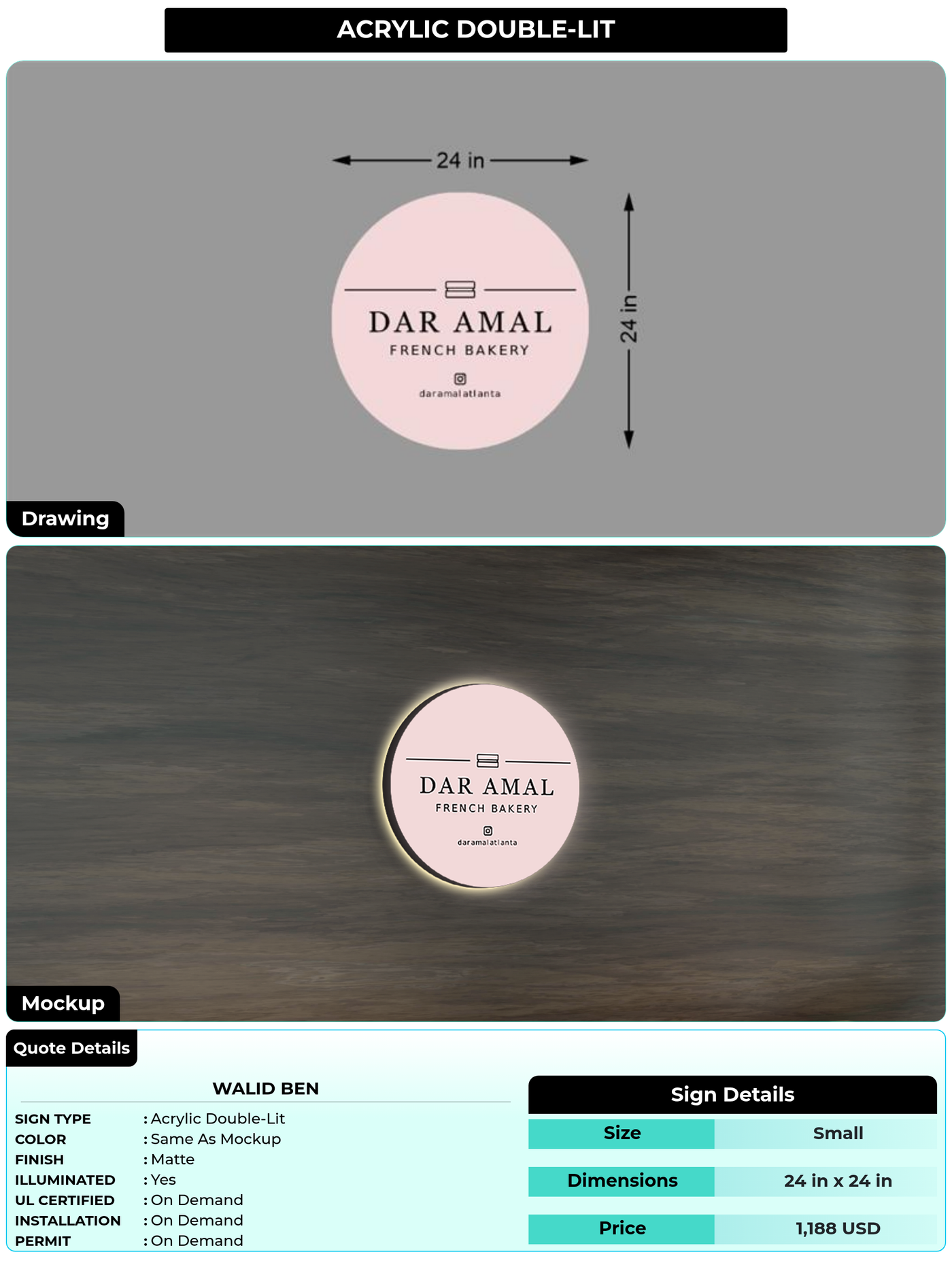 CUSTOM MOCKUP SIGN FOR Walid Ben