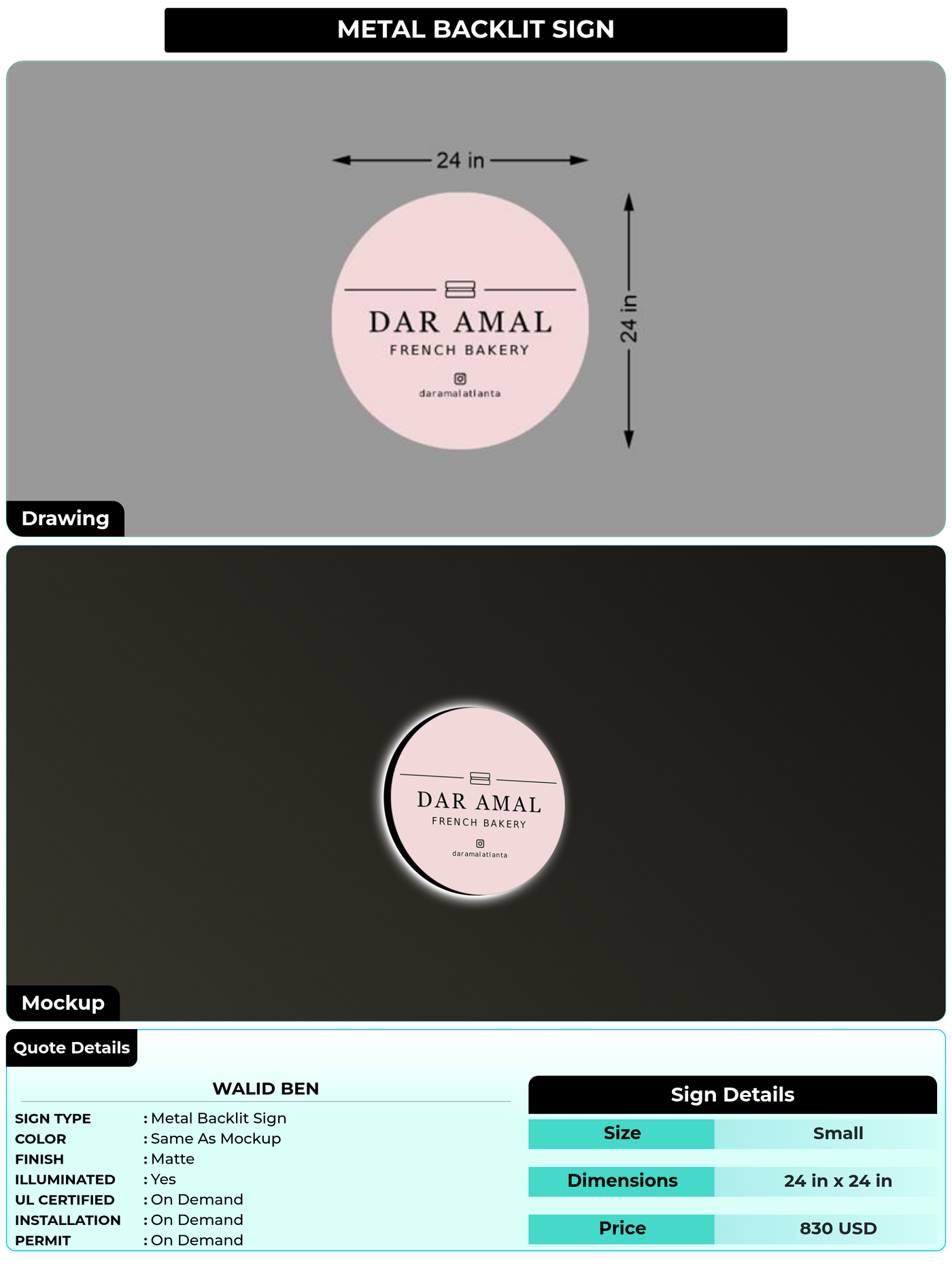 CUSTOM MOCKUP SIGN FOR Walid Ben