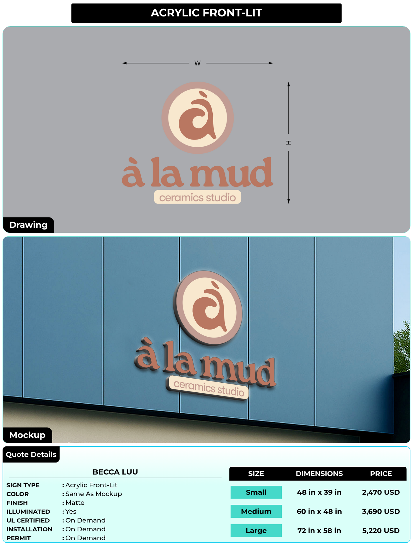 CUSTOM MOCKUP SIGN FOR Becca Luu