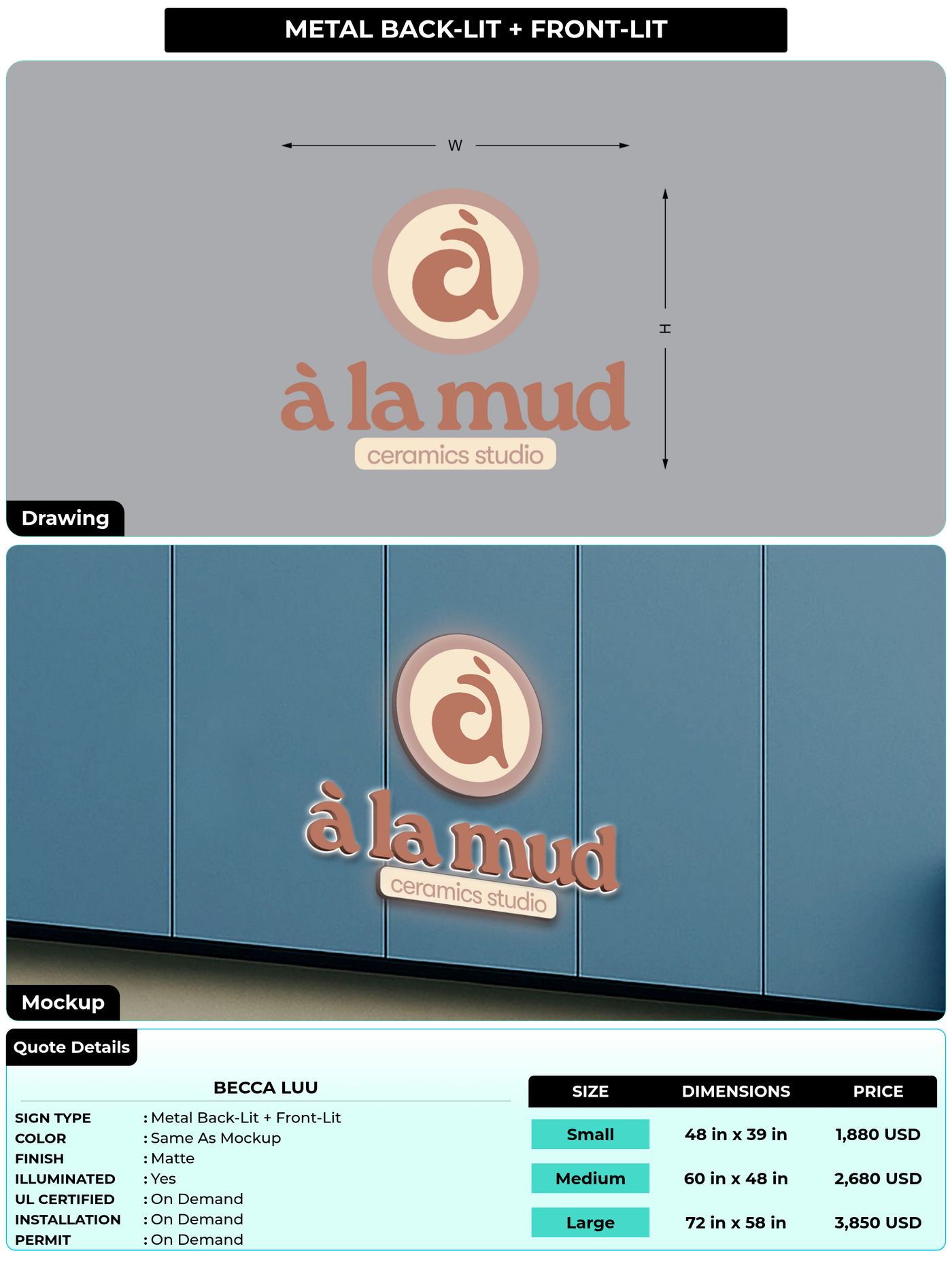 CUSTOM MOCKUP SIGN FOR Becca Luu