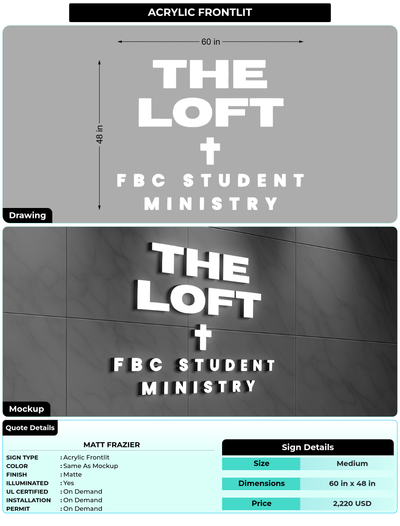 CUSTOM MOCKUP SIGN FOR matt frazier