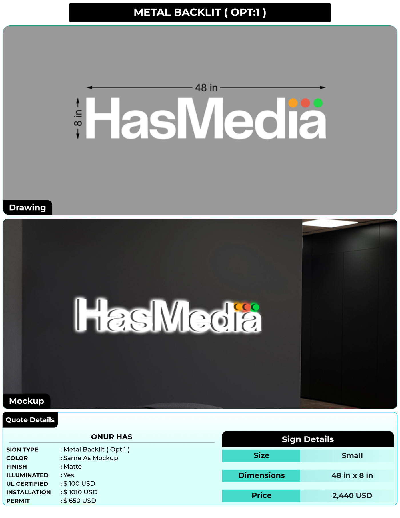 CUSTOM MOCKUP SIGN FOR Onur Has